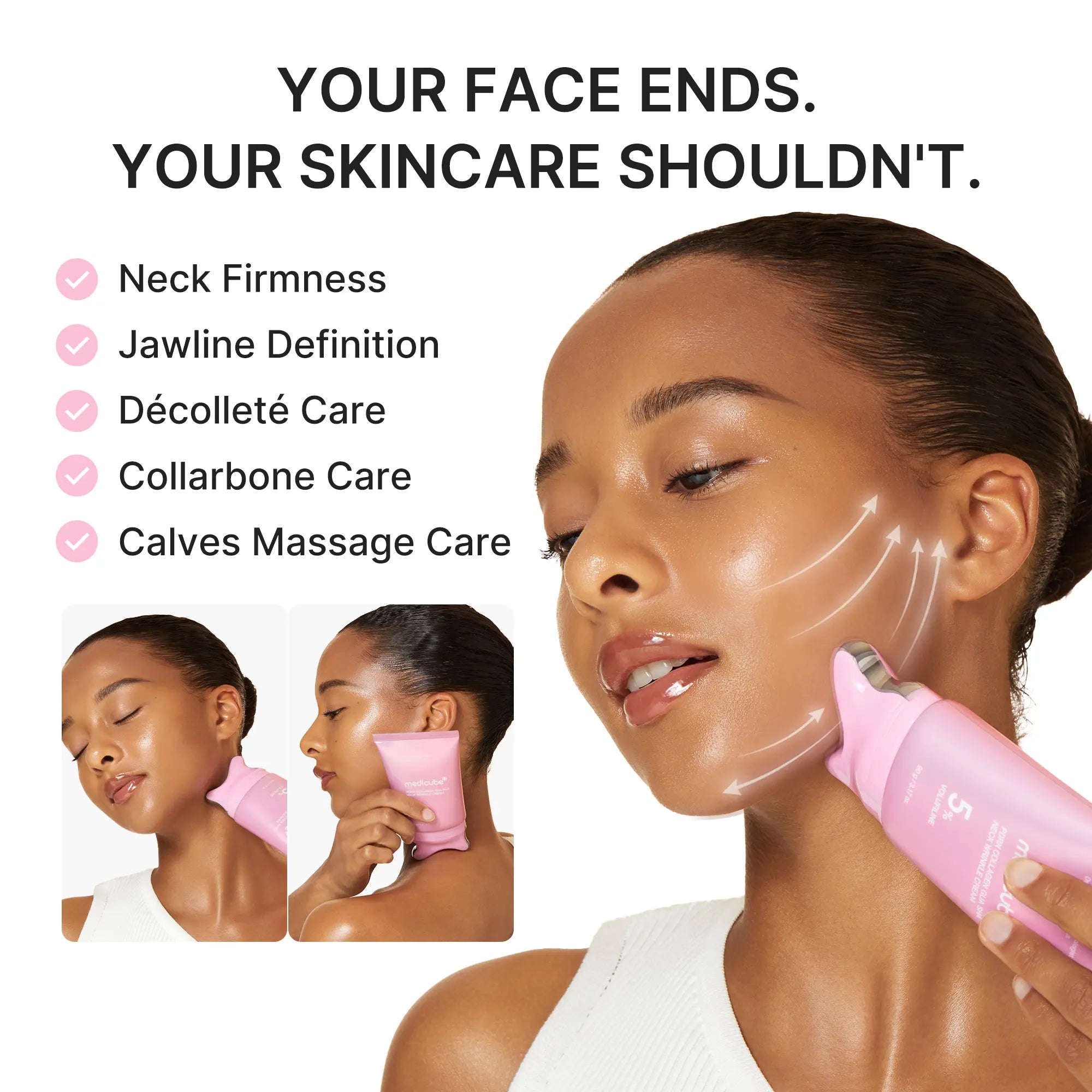 [NEW] [Medicube] PDRN Collagen Gua Sha Neck Wrinkle Cream | Built-In Gua Sha Massager with Volufiline 5% + PDRN | Firming, Contour Care for the Look of Fine Lines, Jawline, Neck, Décolleté,Underarms, Chest, Legs, Shoulder | Massage Cream | Korean Skincare